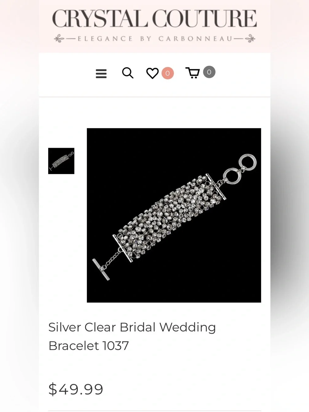 Silver Clear Rhinestone Bracelet